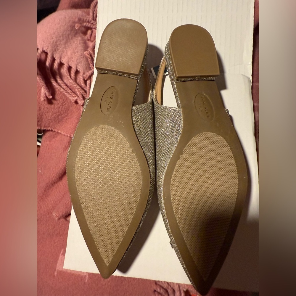 Anne Klein Women's Silver Slingback Flats - Picture 2 of 6